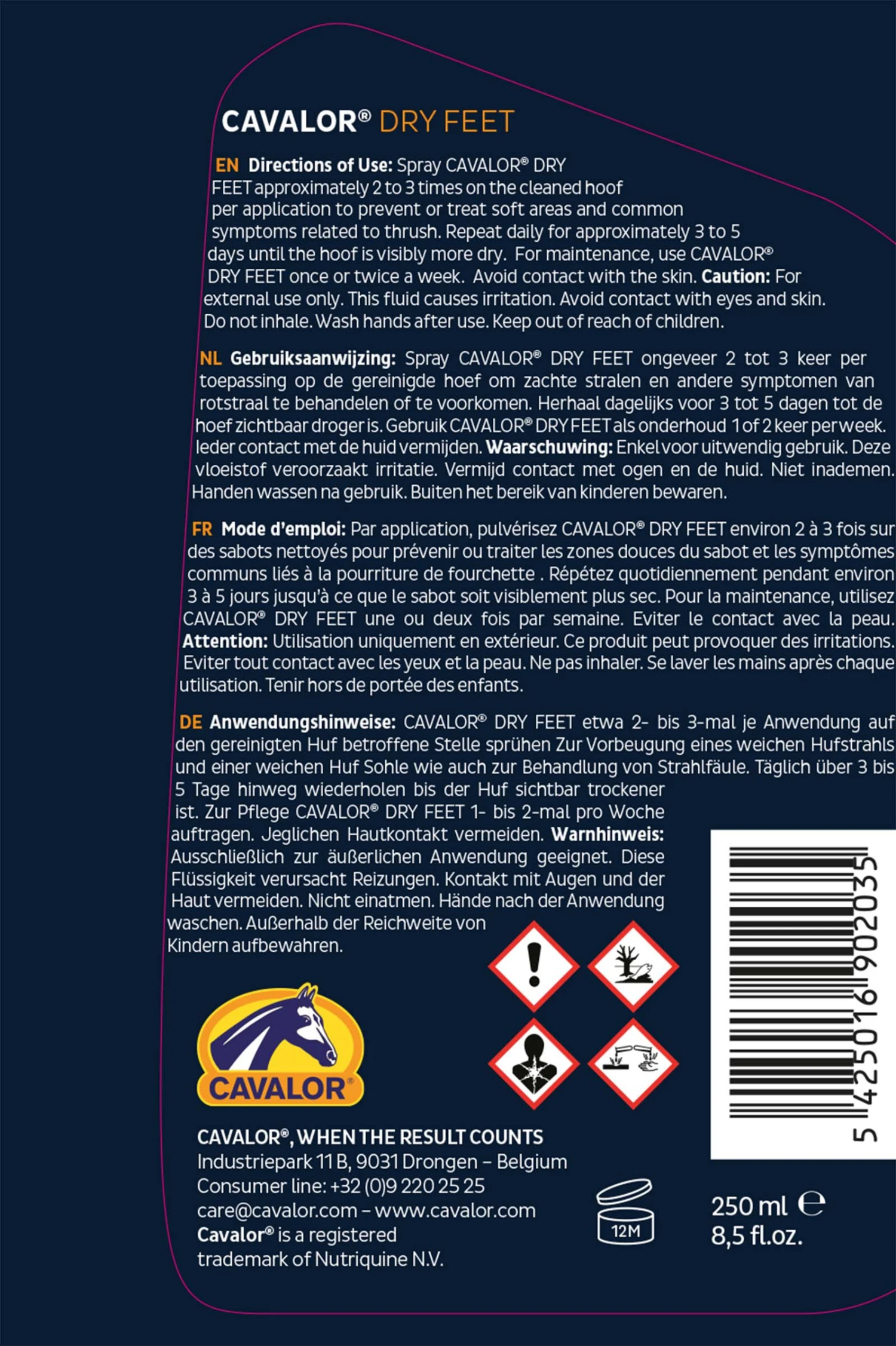 Cavalor Dry Feet, Hufe, 250ml 4 Cavalor Dry Feet, Hufe, 250ml – Bild 2